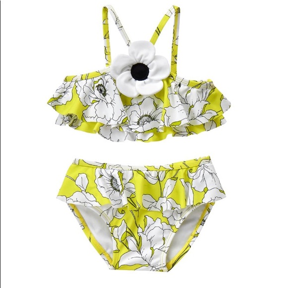 Janie and Jack Other - Janie and Jack Glow Lemonade Bloom 2PIECE SWIMSUIT